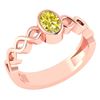 Image 1 : Certified 0.50 Ctw Treated Fancy Yellow Diamond 14K Ros