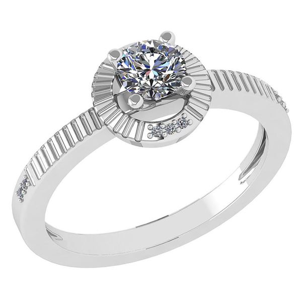 Certified 0.37 CTW Diamond 14k White Gold Halo Ring