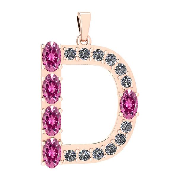 Certified 1.61 Ctw Pink Tourmaline And Diamond Alphabet