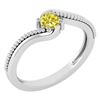 Image 1 : Certified 0.50 Ctw Treated Fancy Yellow Diamond 14K Whi