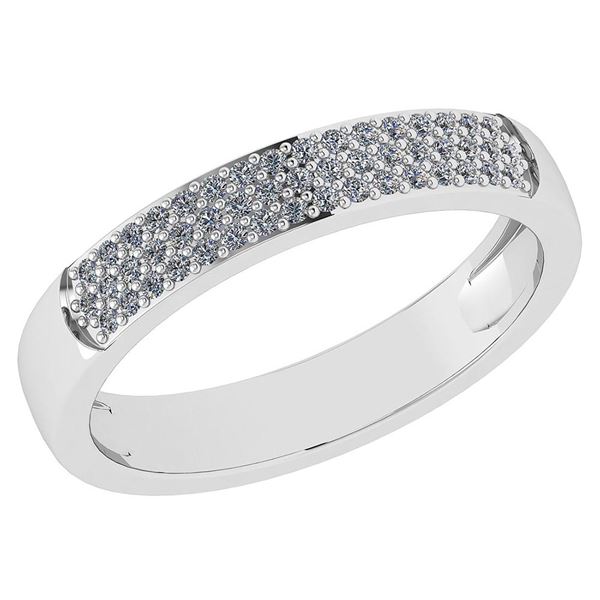 Certified 0.24 Ctw Diamond 18K White Gold Halo Band