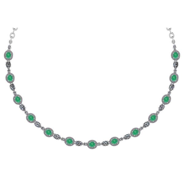 Certified 10.15 Ctw Emerald And Diamond Necklace For La