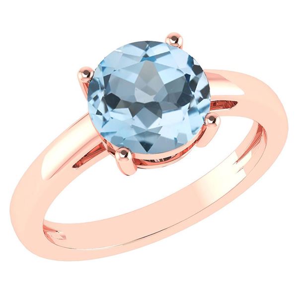 Certified 2.00Ctw Genuine Blue Topaz 14k Rose Gold Halo