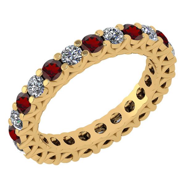Certified 1.61 Ctw Garnet And Diamond 18K Yellow Gold H
