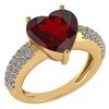 Image 1 : Certified 5.31 Ctw Garnet And Diamond VS/SI1 Ring 14K Y