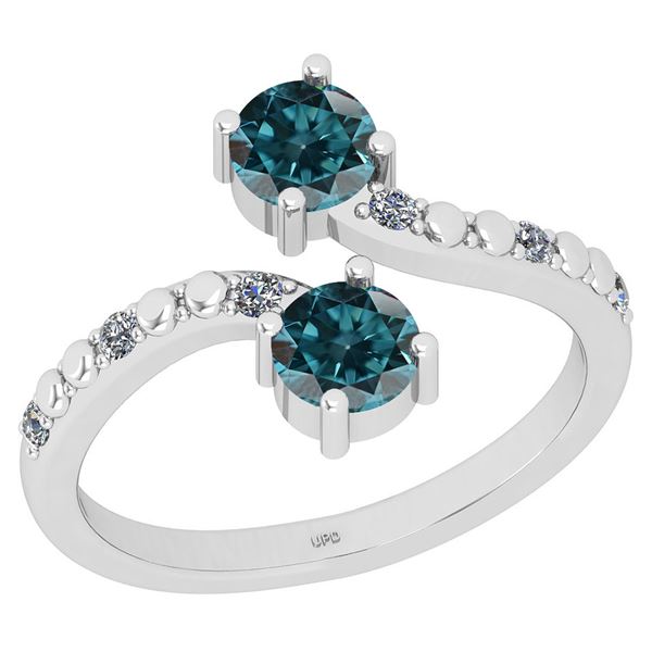 Certified 1.12 Ctw I2/I3 Treated Fancy Blue And Diamond