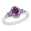 Image 1 : Certified 0.79 Ctw i2/i3 Amethyst And Diamond 10K White