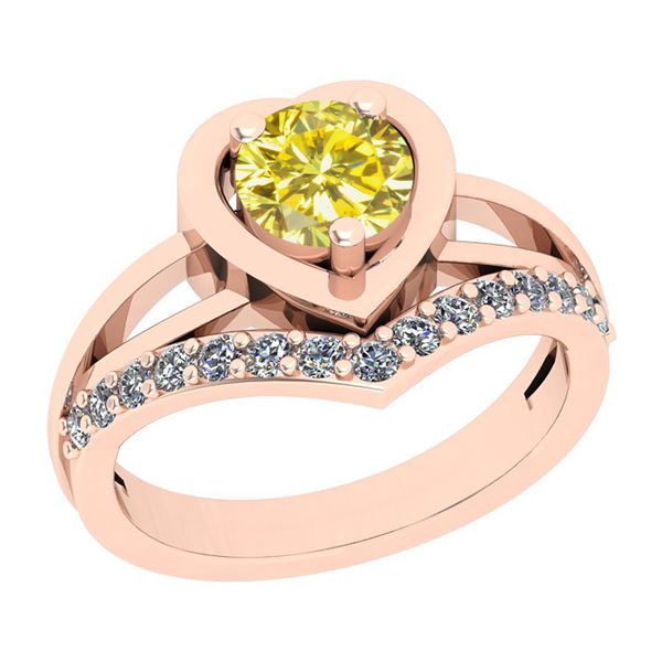 Certified 1.21 Ctw I2/I3 Treated Fancy Yellow And White