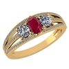 Image 1 : Certified 1.16 Ctw Ruby And Diamond 14k Yellow Gold Hal