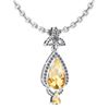 Image 1 : Certified 3.62 Ctw Citrine And Diamond VS/SI1 Necklace