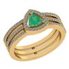 Image 1 : Certified 0.91 Ctw Emerald And Diamond 14k Rose Gold Ha