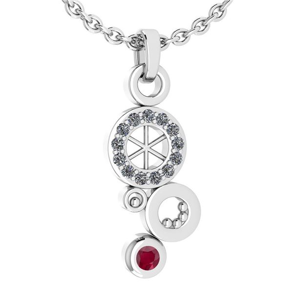 Certified 0.26 Ctw Ruby And Diamond Octopus Styles Pend