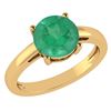 Image 1 : Certified 1.00Ctw Genuine Emerald 14k Yellow Gold Halo