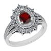 Image 1 : Certified 1.45 Ctw I2/I3 Garnet And Diamond 14K White G