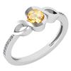 Image 1 : Certified 0.52 Ctw Citrine And Diamond 18K White Gold R