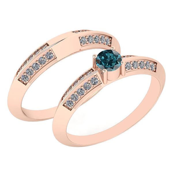 Certified 0.55 Ctw Treated Fancy Blue Diamond SI2/I1 An