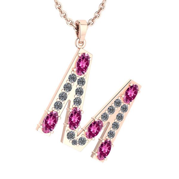 Certified 1.99 Ctw Pink Tourmaline And Diamond Alphabet