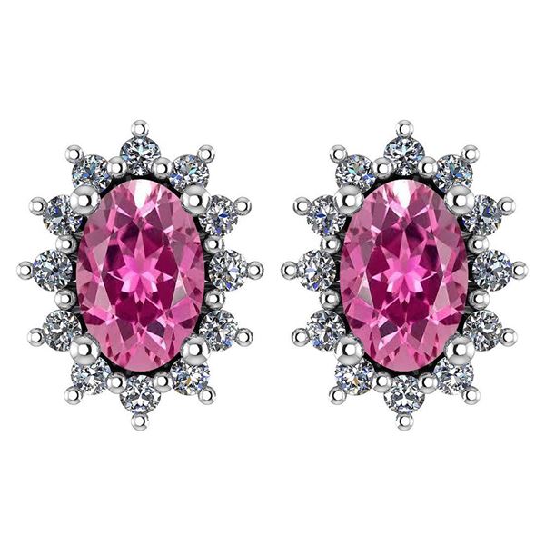 Certified 1.24 Ctw Pink Tourmaline And Diamond 14k Whit