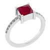 Image 1 : Certified 0.85 Ctw Ruby And Diamond VS/SI1 18K White Go