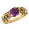 Image 1 : Certified 1.47 Ctw Amethyst And Diamond Wedding/Engagem
