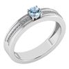 Image 1 : Certified 0.29 Ctw Aquamarine And Diamond 18k White Gol