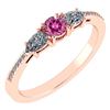 Image 1 : Certified 0.77 Ctw Pink Tourmaline And Diamond 18K Rose