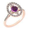 Image 1 : Certified 0.73 Ctw Amethyst And Diamond VS/SI1 Halo Rin