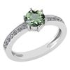 Certified 1.09 Ctw Green Amethyst And Diamond VS/SI1 Ha