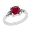 Image 1 : Certified 1.10 Ctw I2/I3 Ruby And Diamond 14K White Gol