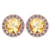 Image 1 : Certified 1.06 Ctw Citrine And Diamond 18K Rose Gold Ha