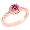Certified 0.37 Ctw Pink Tourmaline And Diamond 14k Rose