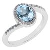 Certified 1.44 Ctw Aquamarine And Diamond 14k White Gol