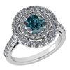 Certified 1.99 Ctw Treated Fancy Blue Diamond And White