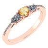 Certified 0.77 Ctw Citrine And Diamond 18K Rose Gold Ha