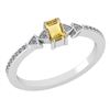 Certified 0.39 Ctw Citrine And Diamond 14k White Gold H