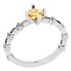 Certified 0.68 Ctw I2/I3 Citrine And Diamond 10K White