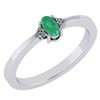 Certified 0.24 CTW Emerald And Diamond 14k White Gold H