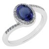 Certified 1.44 Ctw Blue Sapphire And Diamond 14k White