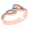Certified 0.61 Ctw Aquamarine And Diamond 18K Rose Gold