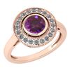 Certified 1.12 Ctw Amethyst And Diamond Wedding/Engagem