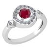 Certified 0.77 Ctw Ruby And Diamond 14K White Gold Ring