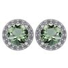 Certified 1.06 Ctw Green Amethyst And Diamond Platinum