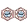 Certified 1.38 Ctw Aquamarine And Diamond 18k Rose Gold