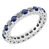 Image 1 : Certified 1.61 Ctw Blue Sapphire And Diamond 18K White