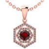 Certified 0.69 Ctw Garnet And Diamond 18K Rose Gold Hlo