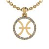 Certified 0.14 Ctw SI2/I1 Diamond 14K Yellow Gold Zodia