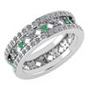 Certified 1.14 Ctw Emerald And Diamond 18K White Gold H
