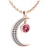 Certified 1.76 Ctw Pink Tourmaline And Diamond Moon Nec