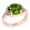 Certified 2.75 Ctw I2/I3 Peridot And Diamond 10K Rose G
