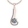 Certified 0.96 Ctw Diamond I1/I2 Pendant Necklace 14K G